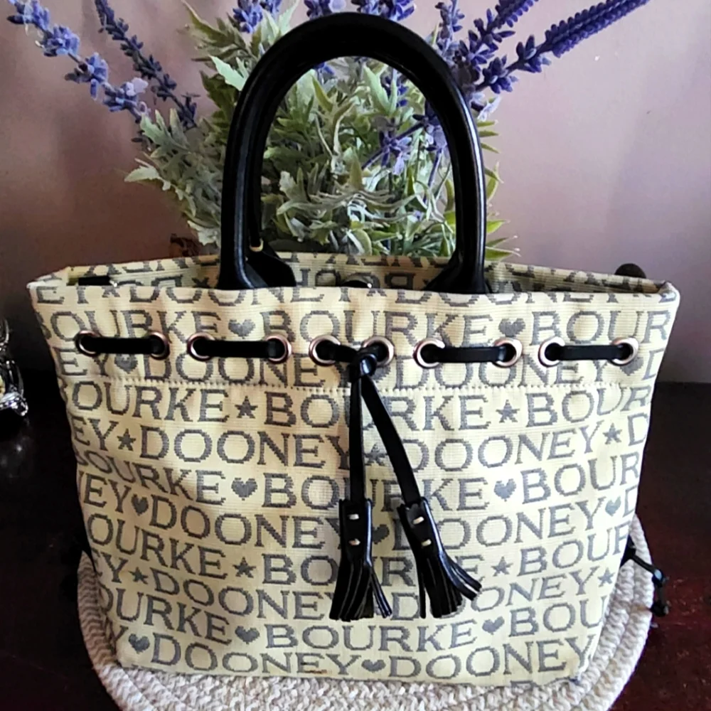 Dooney & Bourke Cream and Black Tote Bag